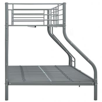 Etagenbettgestell Grau Metall 140x200 cm/90x200 cm 