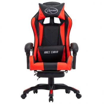 Gaming-Stuhl mit Fußstütze Rot und Schwarz Kunstleder 