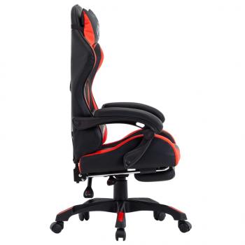 Gaming-Stuhl mit Fußstütze Rot und Schwarz Kunstleder 