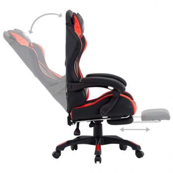 Gaming-Stuhl mit Fußstütze Rot und Schwarz Kunstleder 