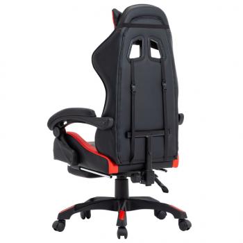 Gaming-Stuhl mit Fußstütze Rot und Schwarz Kunstleder 