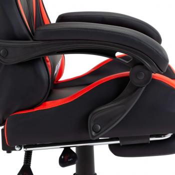 Gaming-Stuhl mit Fußstütze Rot und Schwarz Kunstleder 