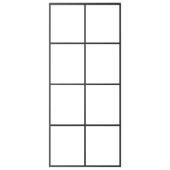 Schiebetür Aluminium und ESG Glas 90x205 cm Schwarz