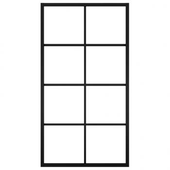 Schiebetür Aluminium und ESG Glas 102,5x205 cm Schwarz
