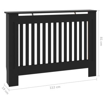 Heizkörperverkleidung Schwarz 112x19x81,5 cm Holzwerkstoff