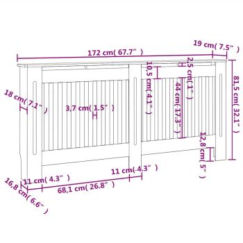 Heizkörperverkleidung Anthrazit 172x19x81,5 cm MDF