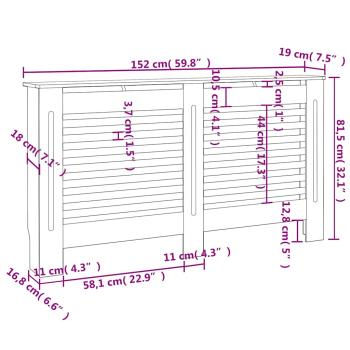 Heizkörperverkleidung Schwarz 152x19x81,5 cm MDF