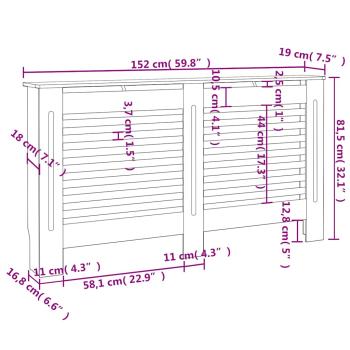 Heizkörperverkleidung 152x19x81,5 cm MDF