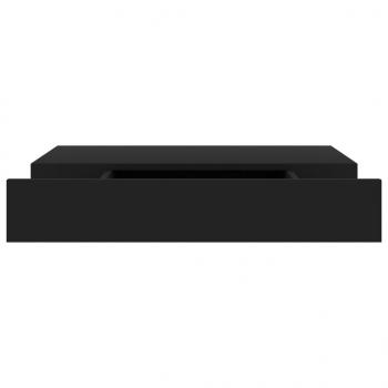 Schweberegal mit Schublade Schwarz 48x25x8 cm