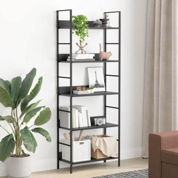 Bücherregal 5 Regalböden Schwarz 60x27,6x158,5 cm Holzwerkstoff