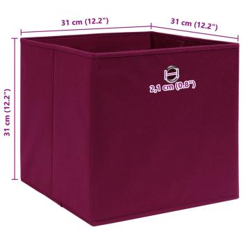 Aufbewahrungsboxen 10 Stk. Dunkelrot 32x32x32 cm Stoff