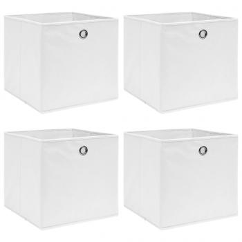 ARDEBO.de - Aufbewahrungsboxen 4 Stk. Weiß 32x32x32 cm Stoff