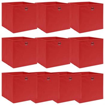 ARDEBO.de - Aufbewahrungsboxen 10 Stk. Rot 32x32x32 cm Stoff