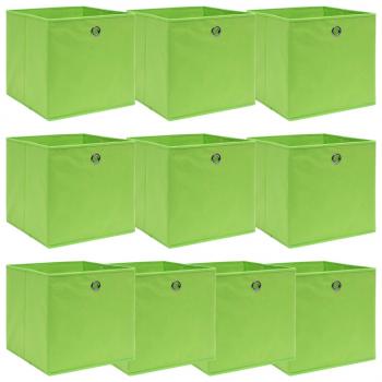 ARDEBO.de - Aufbewahrungsboxen 10 Stk. Grün 32x32x32 cm Stoff