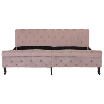 Bettgestell Rosa Samt 180x200 cm