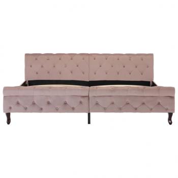 Bettgestell Rosa Samt 200 x 200 cm