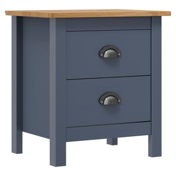 Nachttische Hill 2 Stk. Grau 46x35x49,5 cm Massivholz Kiefer