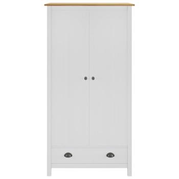 Kleiderschrank mit 2 Türen Hill Weiß 89x50x170 cm Kiefernholz