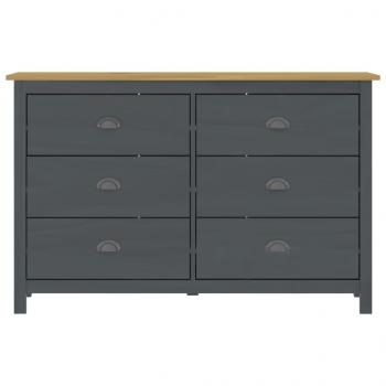 Sideboard Hill Grau 125x40x80 cm Massivholz Kiefer