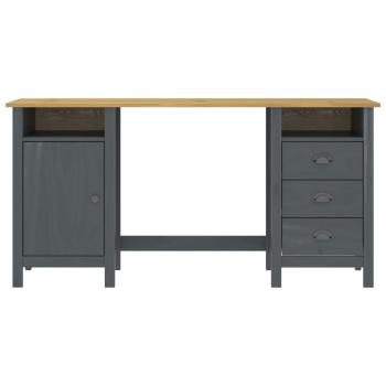 Schreibtisch Hill Grau 150x50x74 cm Massivholz Kiefer