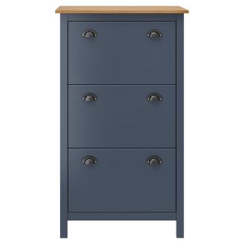Schuhschrank Hill Grau 72x35x124 cm Massivholz Kiefer