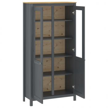 Highboard Hill Grau 85x37x170,5 cm Massivholz Kiefer