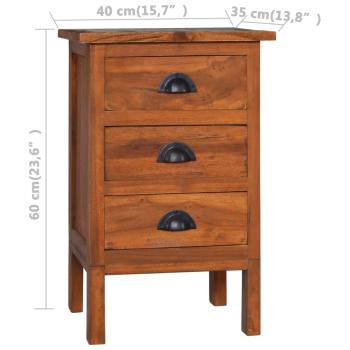 Nachttisch 40x35x60 cm Massivholz Teak