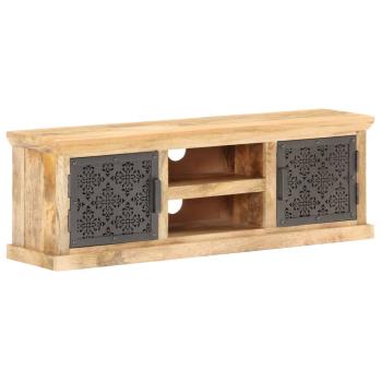 ARDEBO.de - TV-Schrank mit Stahltüren 120x30x40 cm Mango Massivholz