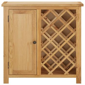 Weinschrank für 11 Flaschen 80 x 32 x 80 cm  Eiche Massivholz