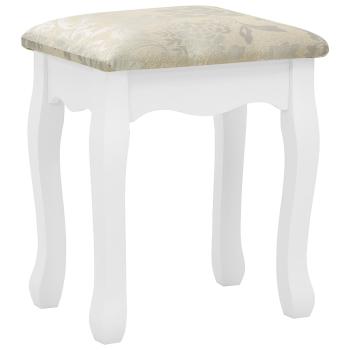 Schminktisch-Set mit Hocker Weiß 75x69x140cm Paulownia-Holz 