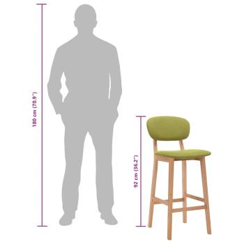 Barhocker 2 Stk. Grün Stoff
