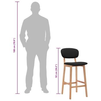 Barhocker 2 Stk. Schwarz Stoff