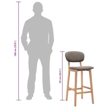 Barhocker 2 Stk. Taupe Stoff