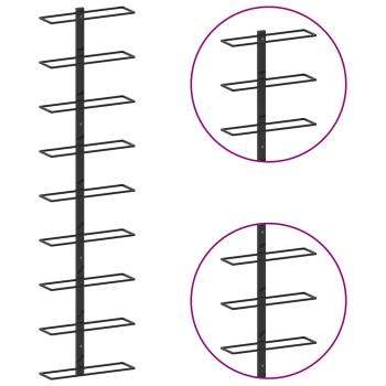 Wand-Weinregale für 18 Flaschen 2 Stk. Schwarz Eisen 