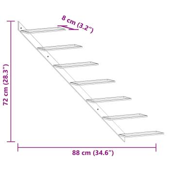 Wand-Weinregal für 7 Flaschen Schwarz Metall