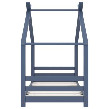 Kinder-Bettgestell Grau Massivholz Kiefer 80x160 cm