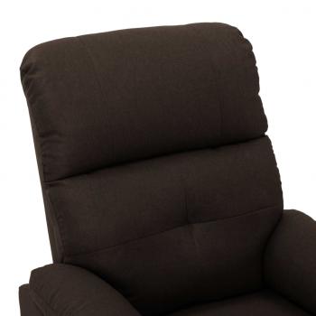 Massagesessel Dunkelbraun Stoff