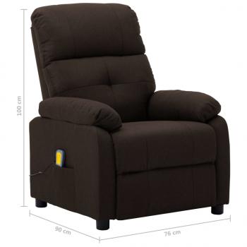 Massagesessel Dunkelbraun Stoff