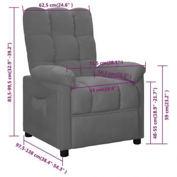 Relaxsessel Hellgrau Stoff