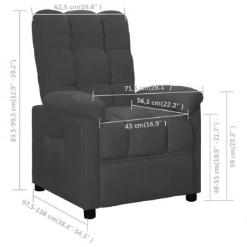 Relaxsessel Dunkelgrau Stoff