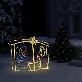ARDEBO.de - Weihnachtskrippe Weihnachtsdekoration 240 LEDs 116x41x87 cm  