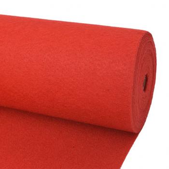 ARDEBO.de - Messeteppich Glatt 1x12 m Rot