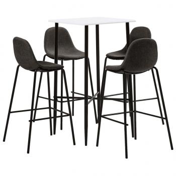 ARDEBO.de - 5-tlg. Bar-Set Stoff Dunkelgrau