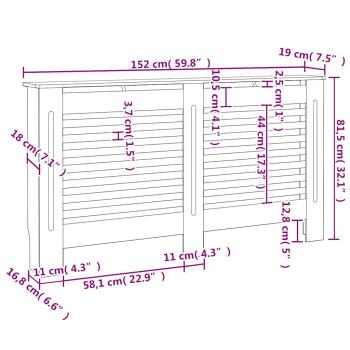 Heizkörperverkleidungen 2 Stk. Weiß 152 x 19 x 81,5 cm MDF