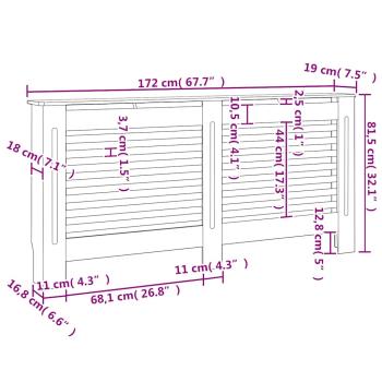 Heizkörperverkleidungen 2 Stk. Weiß 172×19×81,5 cm MDF
