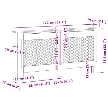 Heizkörperverkleidungen 2 Stk. Weiß 172×19×81,5 cm MDF