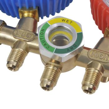 Vakuumpumpe Einstufig mit 2-Wege-Verteiler-Manometer Set