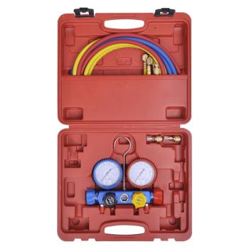 Vakuumpumpe Einstufig mit 4-Wege-Verteiler-Manometer Set