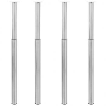 ARDEBO.de - Teleskopische Tischbeine 4 Stk. Gebürstetes Nickel 710-1100 mm