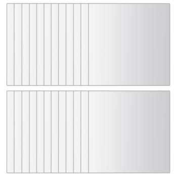 48-tlg. Spiegelfliesen-Set Quadratisch Glas